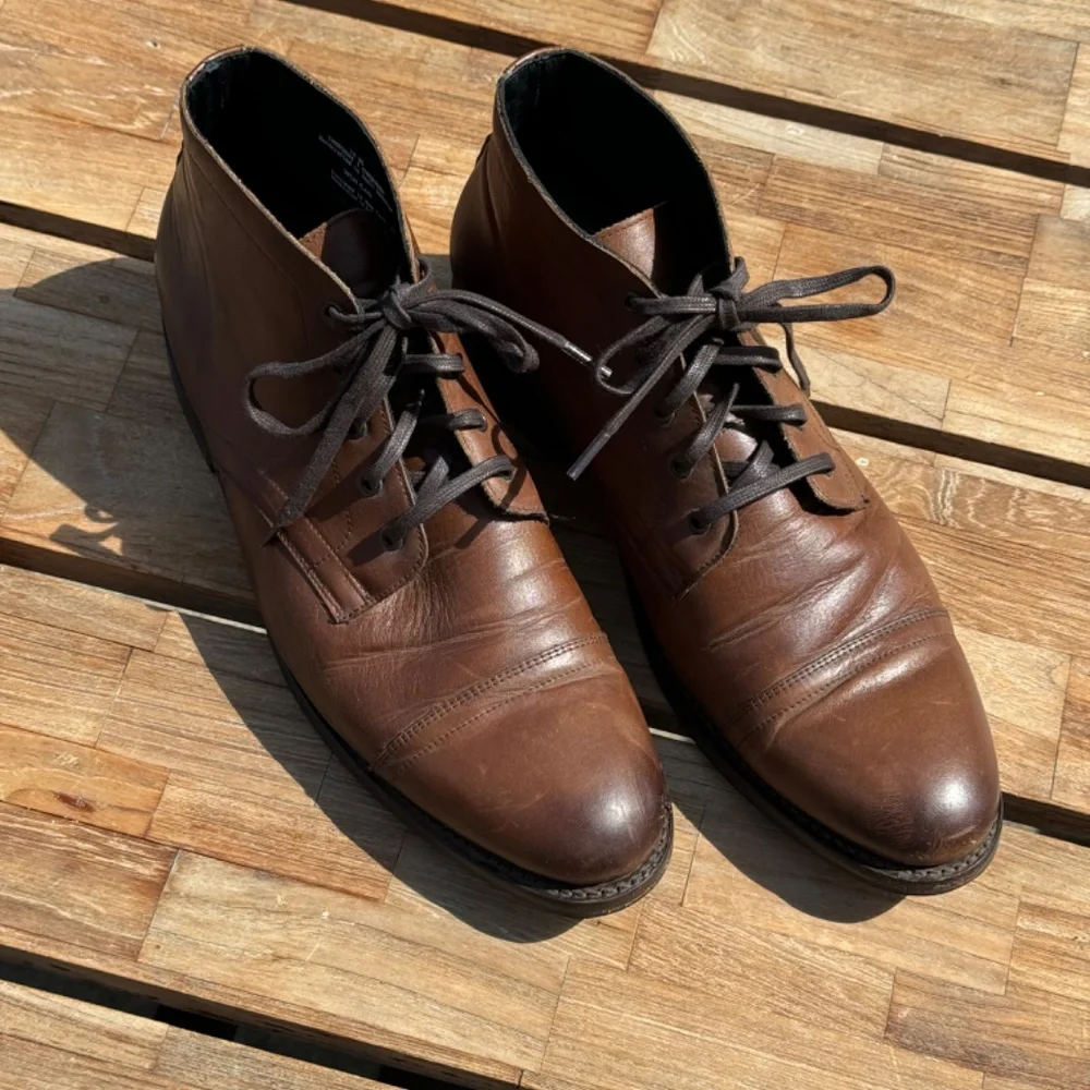 Thursday Boot Company Brown Leather Cap-Toe Lace-Up Boots